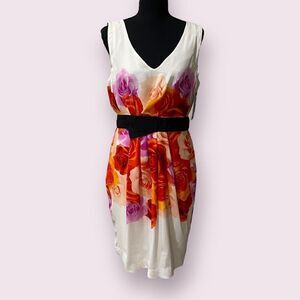 NY&C Floral Rose Draped Cocktail Dress Size 10